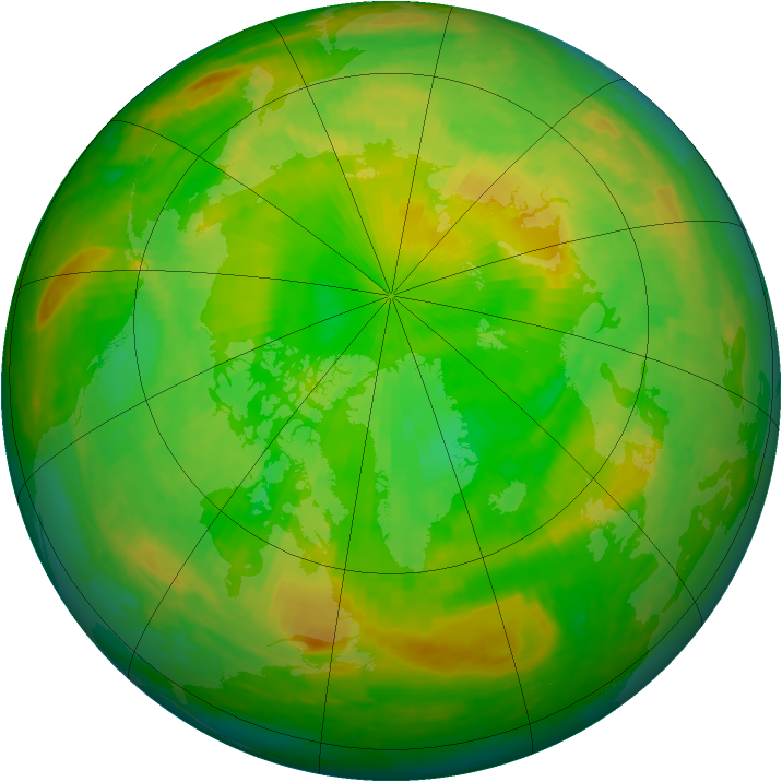 Arctic ozone map for 13 June 2002